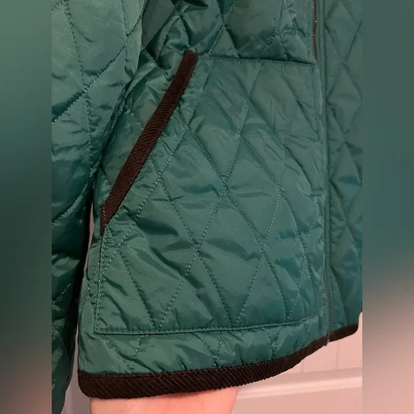 Topman Green Quilted Hooded Jacket XL Men’s Lightweight Zip Up Coat | Comfy Cozy - Picture 3 of 9